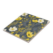 bloemen verouderd hout effect tegeltje (Zijkant)