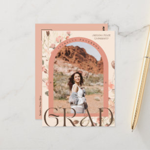 Bloemen Verrukking: Boho Chic Arch Lijst Afstudere Briefkaart