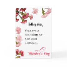 Bloemen Versierde Mam is een Zegen Vakantie Kaart