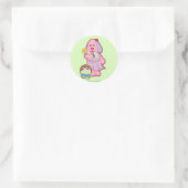 Bloemen verzamelen met Melanie Ronde Sticker (Tas)