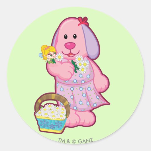 Bloemen verzamelen met Melanie Ronde Sticker (Voorkant)