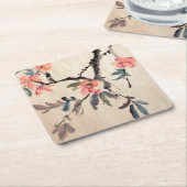 Bloemen Vierkante Kartonnen Onderzetter (Schuin)