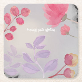 Bloemen Vierkante Kartonnen Onderzetter