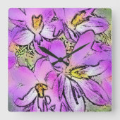 BLOEMEN VIERKANTE KLOK (Voorkant)