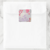 Bloemen Vierkante Sticker (Tas)