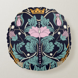 Bloemen vintage, art nouveau, naadloos behang. rond kussen