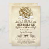 Bloemen Vintage bruiloft uitnodigingen (Voorkant / Achterkant)