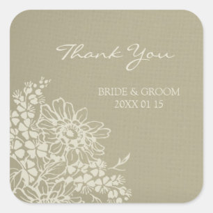 Bloemen Vintage Dank u bruiloft gunst Labels