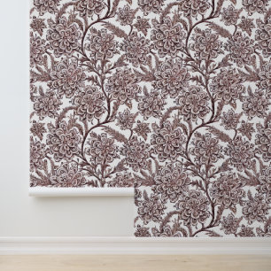 Bloemen vintage land bloem huisje patroon chic behang