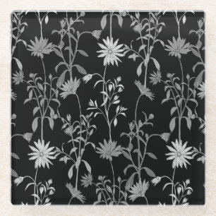 Bloemen vintage: naadloze uitnodigingsachtergrond. glazen onderzetter