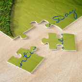 Bloemen vlinder hartvormig gazon legpuzzel (Zijkant)