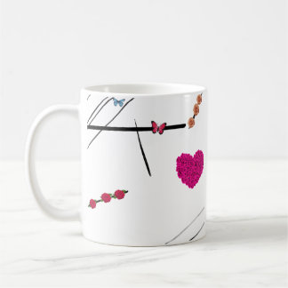bloemen vlinder koffiemok