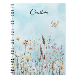 Bloemen Vlinder lieveheersbeestje Notitieboek