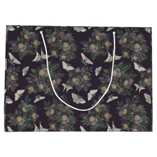 Bloemen vlinder patroon groot cadeauzakje (Achterkant)