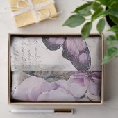 Bloemen & Vlinder Roze & Paarse Doupage Tissuepapier (Geschenk)