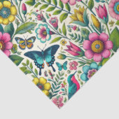 Bloemen & Vlinderpatroon Weefselpapier Tissuepapier (Detail)