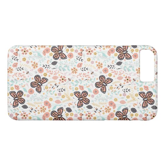 bloemen, vlinders en bijen Case-Mate iPhone case (Achterkant (Horizontaal))