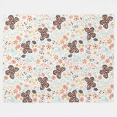 bloemen, vlinders en bijen fleece deken (Voorkant (Horizontaal))