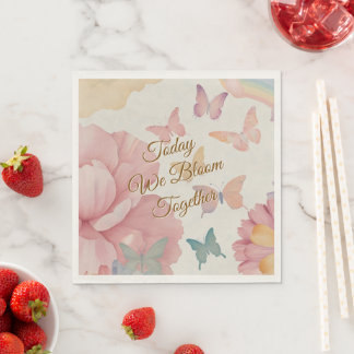 Bloemen & Vlinders Pasteltinten Natuur Liefhebbers Servet