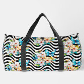 Bloemen Vlinders Zwart & Wit Wavy Stripes Plunjezak (Achterkant)