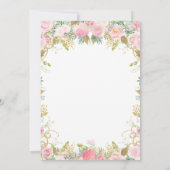 Bloemen Vogelkooi Baby shower Invitation Kaart (Achterkant)