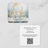 *~* Bloemen Volle Maan Bloemen Etherische QR AP70 Vierkante Visitekaartje (Voorkant / Achterkant)