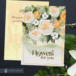Bloemen voor Jou Warme Gouden Roos Bloemige Beters Kaart