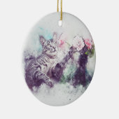 Bloemen voor Kat | ABSTRACT | WATERVERF Keramisch Ornament (Rechts)