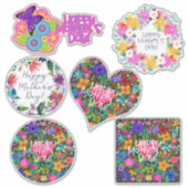 Bloemen voor mama op Moederdag Sticker (Voorkant)