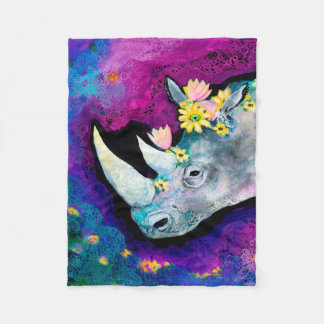 Bloemen voor Rhino Fleece Deken