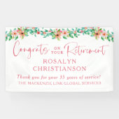 Bloemen voor uw pensioen Tropisch Schrift Congrats Spandoek (Horizontaal)