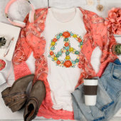 Bloemen Vredesbord Fun Retro Inspirivity T-shirt