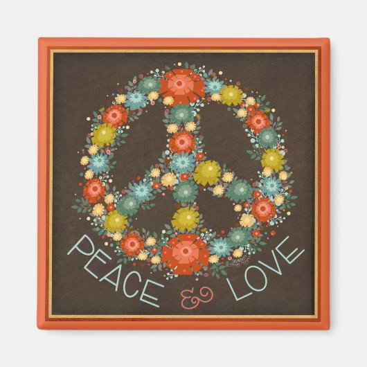 Bloemen Vredesbord Liefde Inspirivity Magneet (Voorkant)