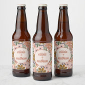 Bloemen Vrijgezellenfeest of bruiloft gepersonalis Bier Etiket (Flessen)