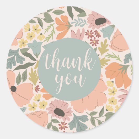 Bloemen Vrijgezellenfeest of bruiloft Ronde Sticker (Voorkant)