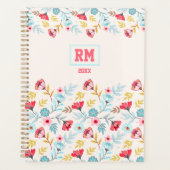 Bloemen Vrouwelijk Roze Blauwe Crème Kleurrijk Mon Planner (Voorkant)