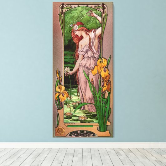 Bloemen water van Élisabeth Sonrel Canvas Afdruk (Insitu (Houten vloer))