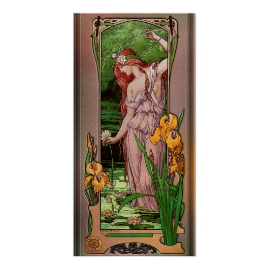 Bloemen water van Élisabeth Sonrel Perfect Poster (Voorkant)