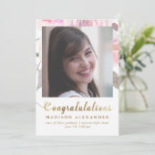 Bloemen Waterverf Afstuderen Aankondiging Foto (Staand voorkant)