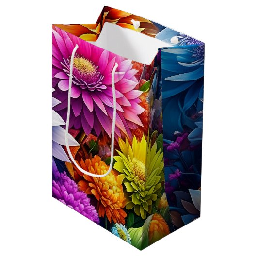 Bloemen Waterverf Ai Art Medium Cadeauzakje (Voorkant Gekanteld)