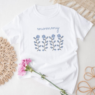 Bloemen Waterverf (blauw) T-shirt