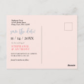 Bloemen Waterverf Blush Garden Save Datum Bruiloft Briefkaart (Achterkant)