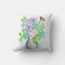 Bloemen waterverf boeket kussen van ORDesigns.