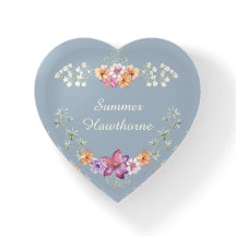 Bloemen Waterverf Botanische Cottagecore Hart Blau
