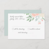 Bloemen Waterverf bruiloft RSVP Kaart (Voorkant / Achterkant)