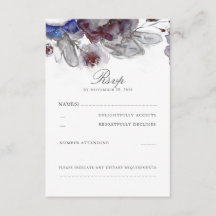 Bloemen Waterverf Bruiloft RSVP Kaarten