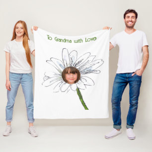 Bloemen Waterverf Daisy Foto Oma Met Liefde Fleece Deken