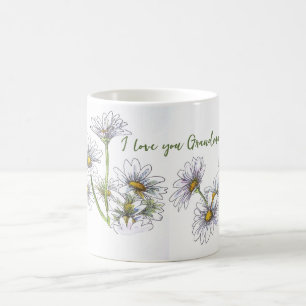 Bloemen Waterverf Daisy I Love You Oma Gift Koffiemok