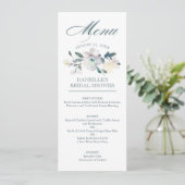 bloemen | Waterverf Floral | Menu Weddenschappen Kaart (Staand voorkant)