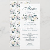 bloemen | Waterverf Floral | Menu Weddenschappen Kaart (Voorkant / Achterkant)